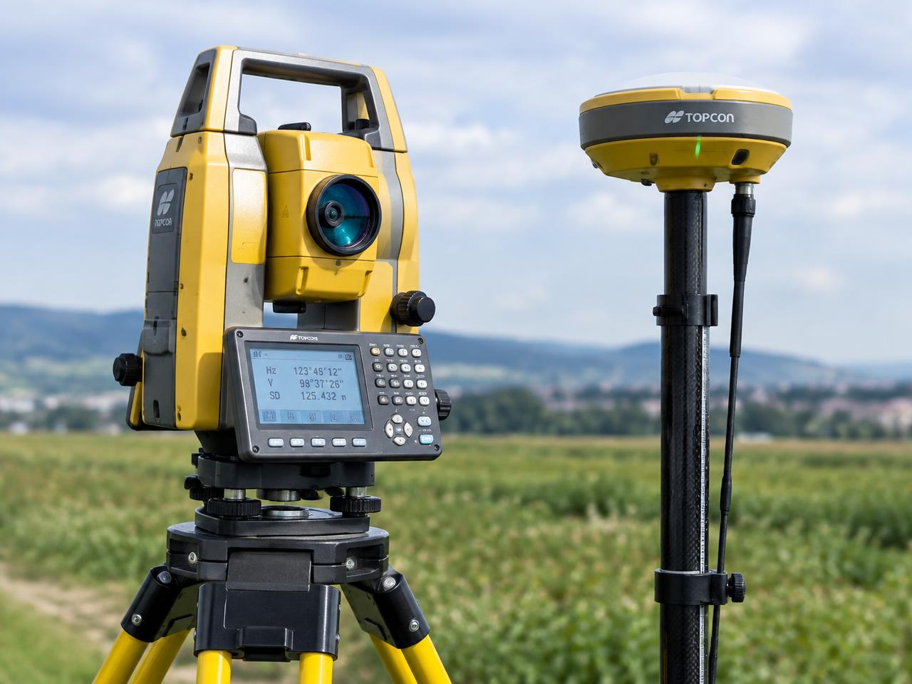 Tachimetr elektroniczny i odbiornik GNSS RTK
